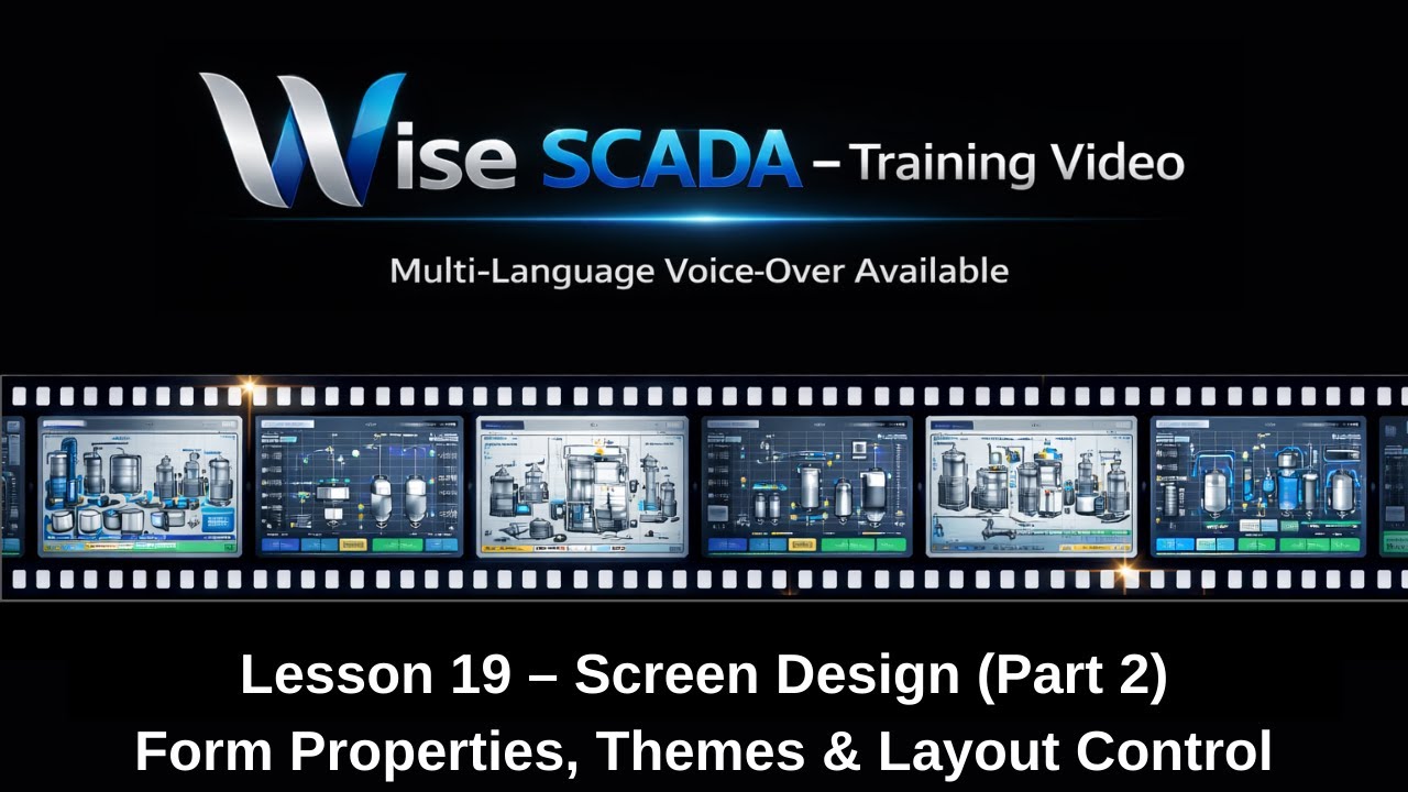 Учебное пособие по Wise SCADA № 19 | Дизайн экрана (часть 2) | Свойства форм, темы и управление м...