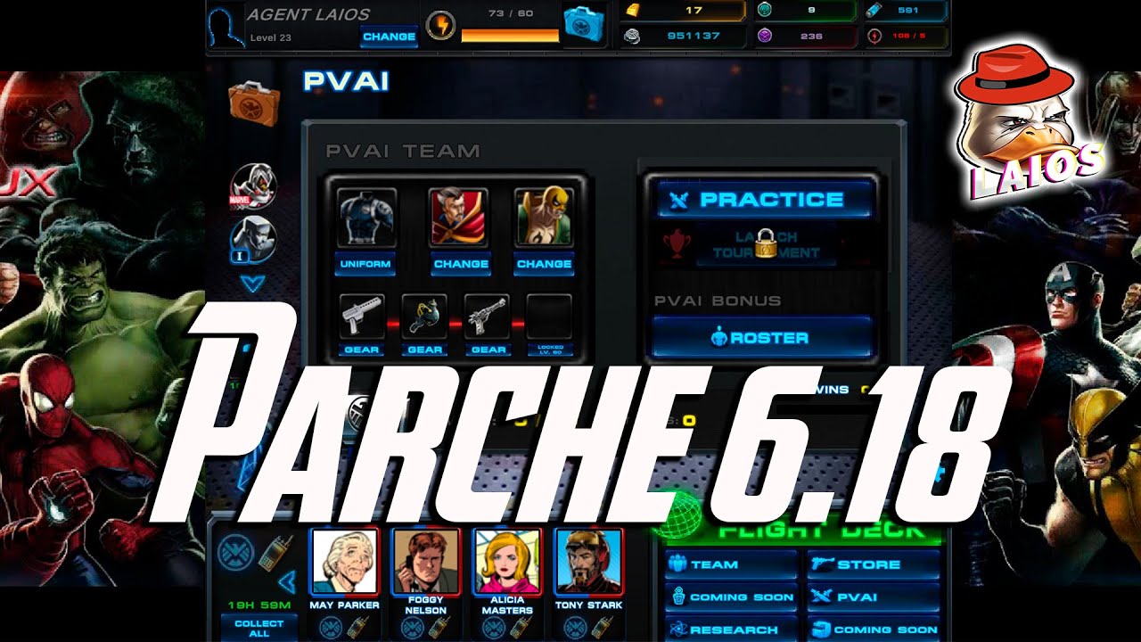 MARVEL AVENGERS ALLIANCE REDUX : PARCHE 6.18 - PVAI - CALCULOS DE  ATAQUE, EVASION - CAPITULO 5 Y +