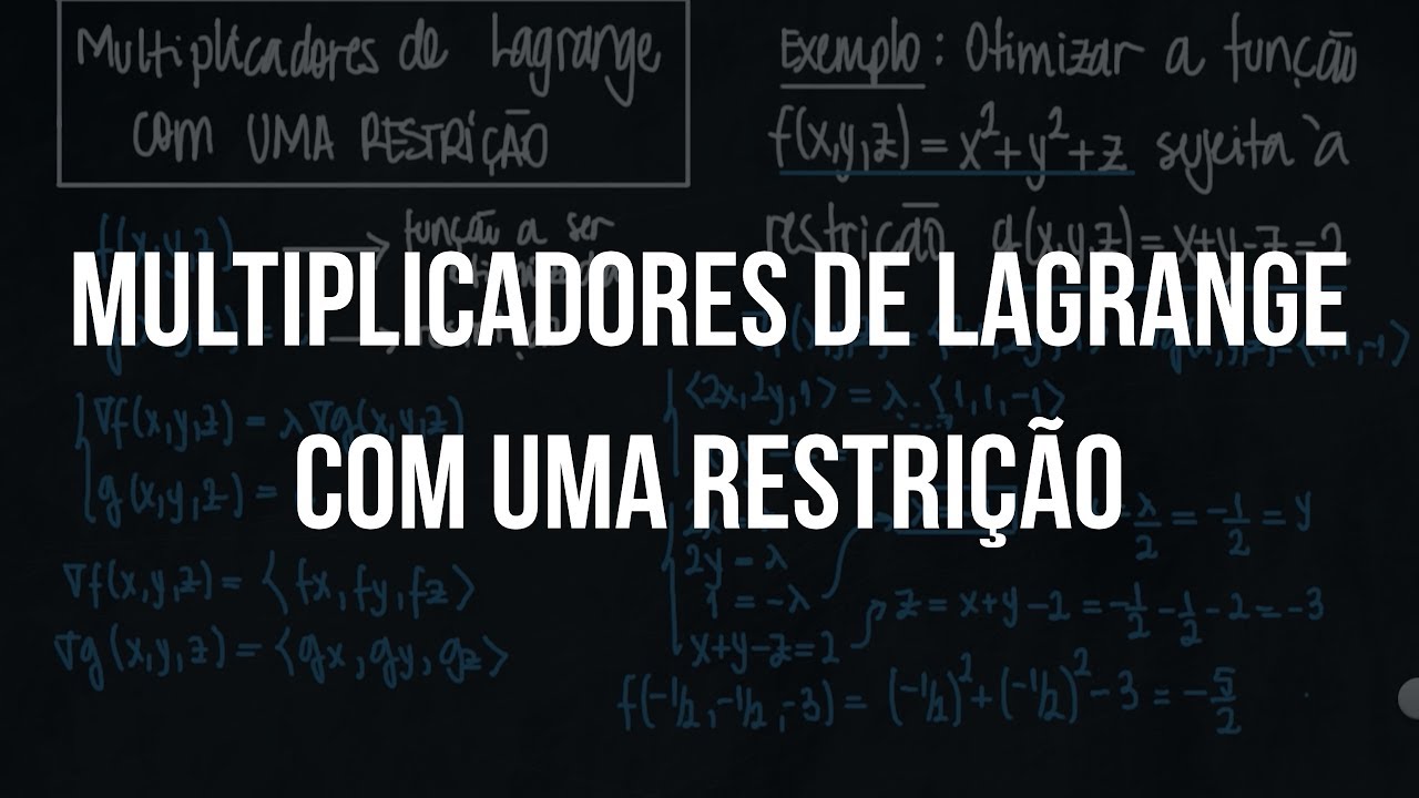 Multiplicadores de Lagrange com UMA restrição