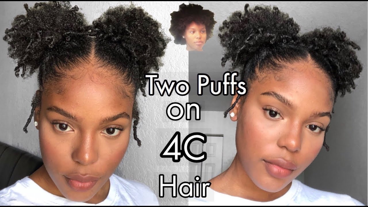 TWO SLEEK PUFFS ON SHORT THICK 4C NATURAL HAIR