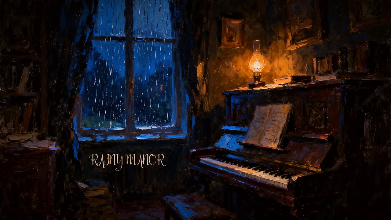 Rainy Night Piano 🎹🌧️ | Deep Sleep Music (Screen turns dark after 15 min)