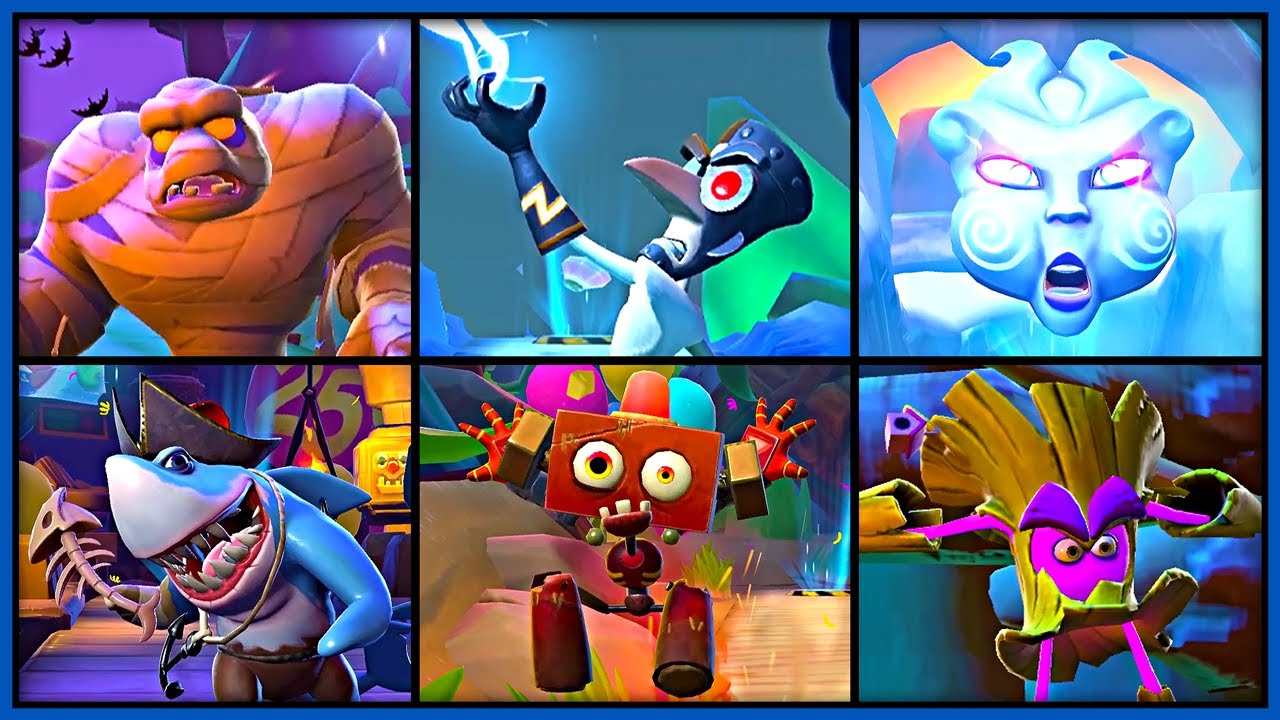 Crash On The Run! - All Mini Bosses (Intro Animations)