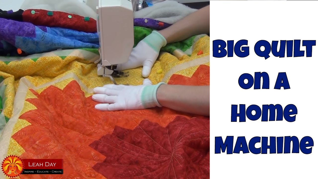 Quilting a BIG Log Cabin Quilt on a Home Machine with Concentric Squares