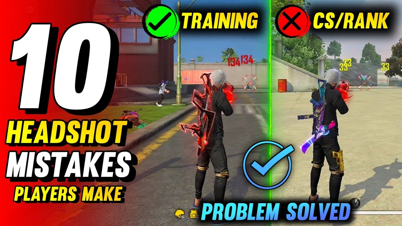TOP 10 HEADSHOT MISTAKES PLAYERS MAKE IN FREE FIRE | AUTO HEADSHOT - LEARN HOW TO HEADSHOT EASILY