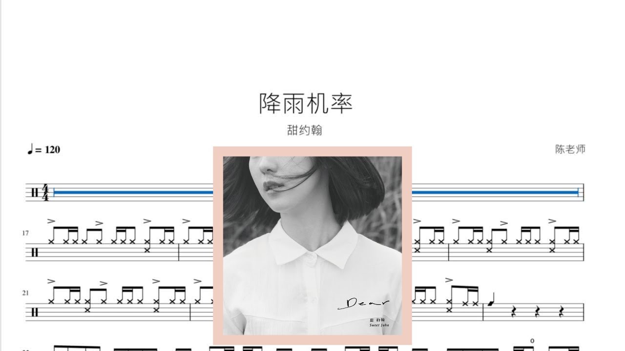 降雨機率 甜約翰（Sweet John）動態鼓譜 ドラム楽譜