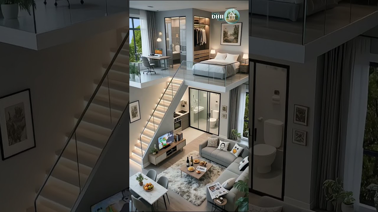 Modern loft apartment or a small house with a multi-level interior design.#homedesign#home &nbsp;