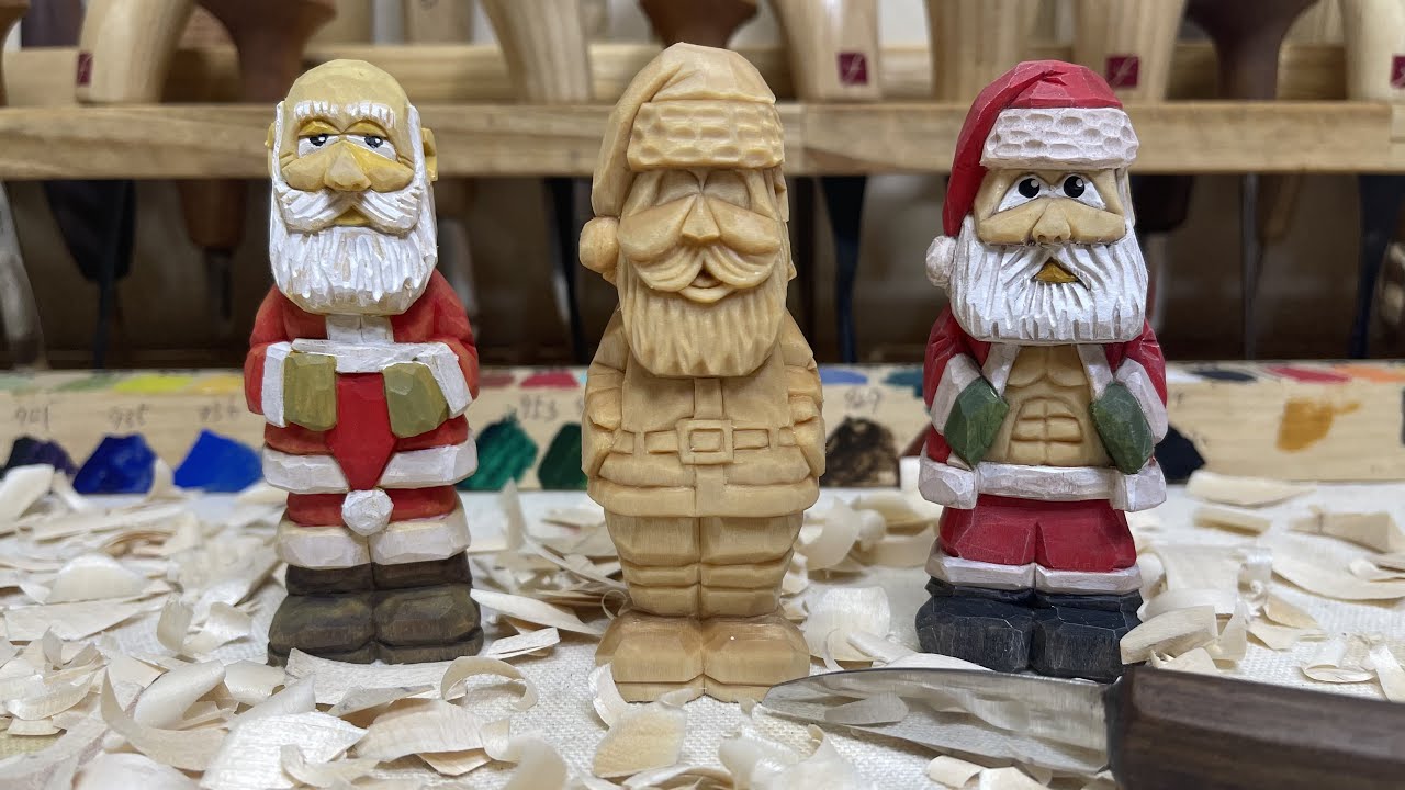 [우드카빙]목각인형 조각하기-산타 wood carving - carve a Santa