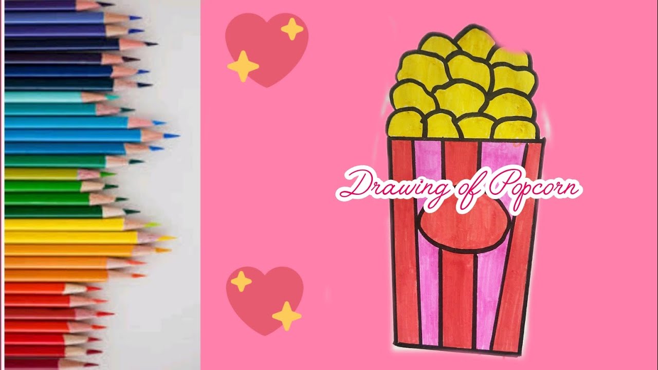How To Draw A Cute Popcorn 🍿🍿🍿 || Easy Drawing Step by Step || Drawing by Jackson 