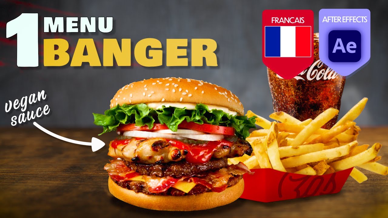 Animation MENU BOARD D'un Restaurant Fast Food - Motion Design | After Effects Tutoriel