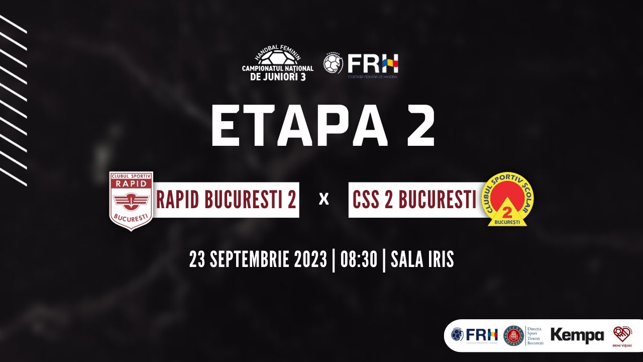 LIVE 🔴 CS Rapid Bucuresti 2 vs CSS2 Bucuresti | Campionatul National de Junioare 3