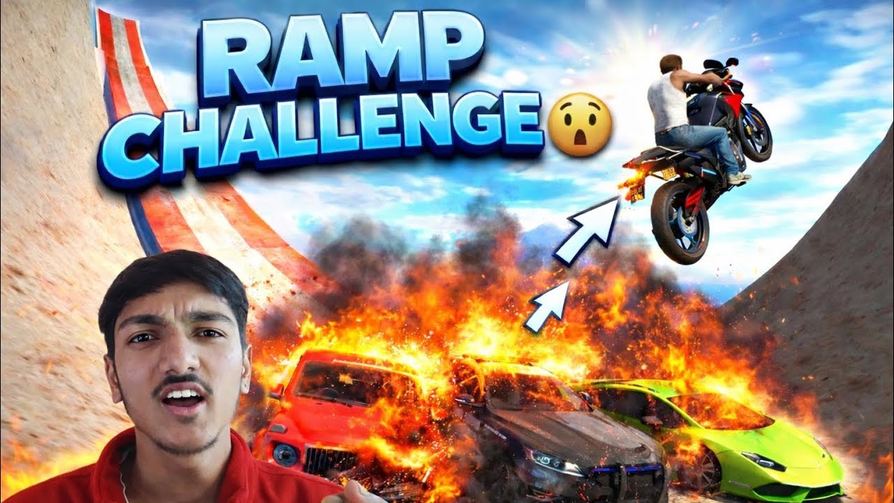 IMPOSSIBLE RAMP CHALLENGE 😨 BIKE WON,CAR'S DISTROYED!-Indian Bike.