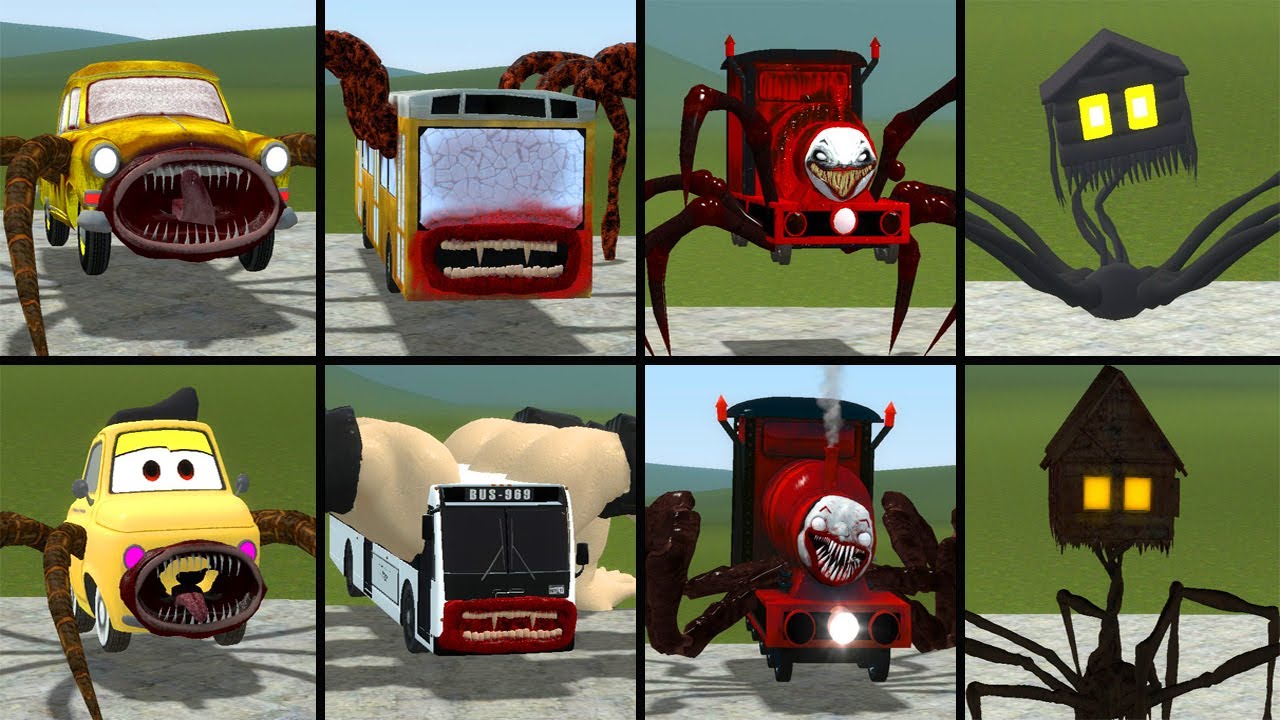 OLD AND NEW UPDATE: HOUSE HEAD, CAR EATER, BUS EATER, CHOO CHOO CHARLES AND FRIENDS IN GMOD!!