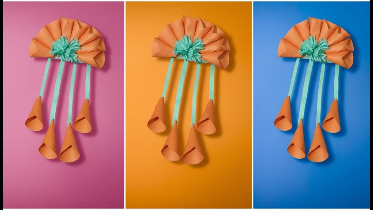 Unique Hanging wall Cafts with Crepe Paper