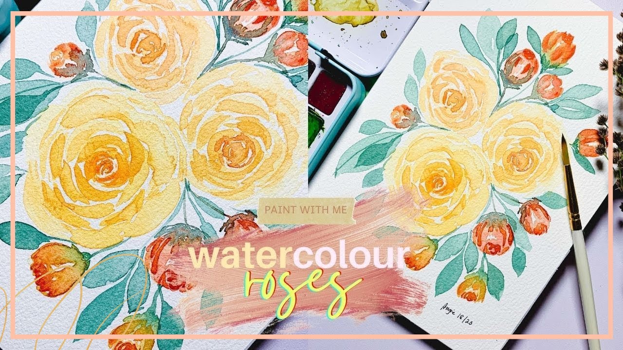 HOW TO PAINT ROSES IN WATERCOLOUR | GOOD FOR BEGINNERS | Artvlog #07 |Angiebuean
