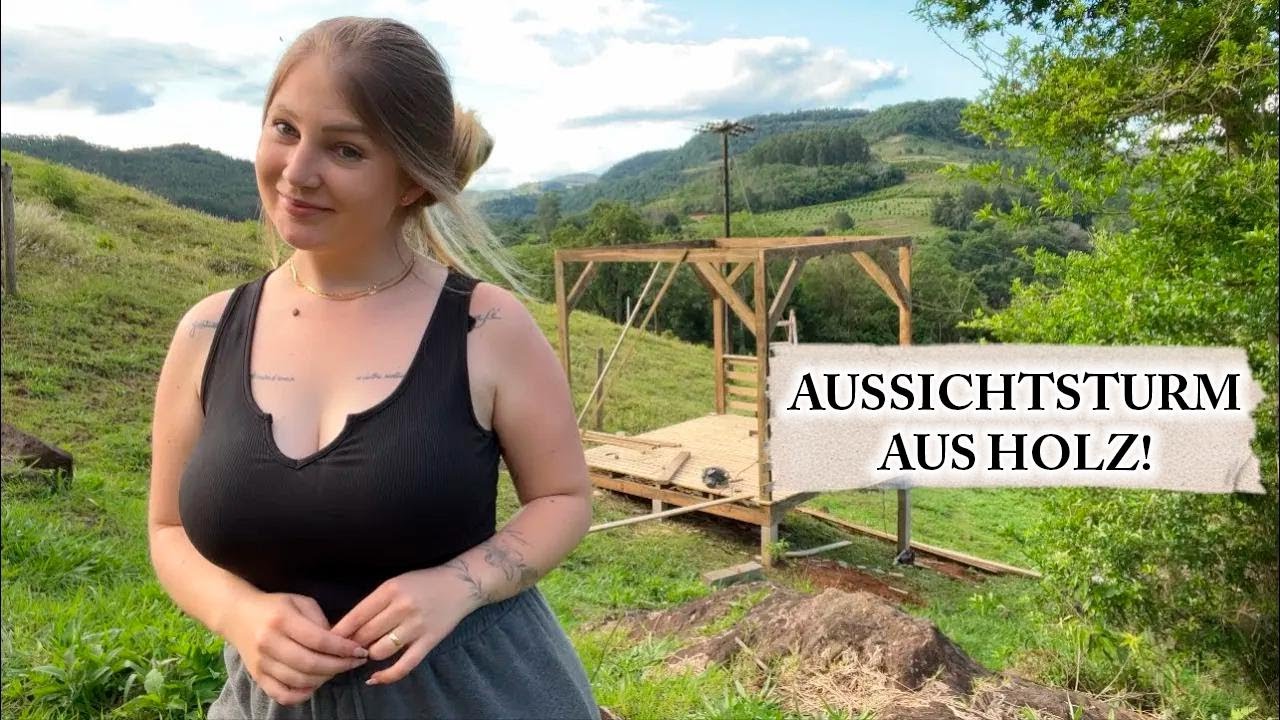 Holz-Aussichtsplattform mit vierseitigem Dach bauen – Neues Projekt auf dem Land | Teil 1