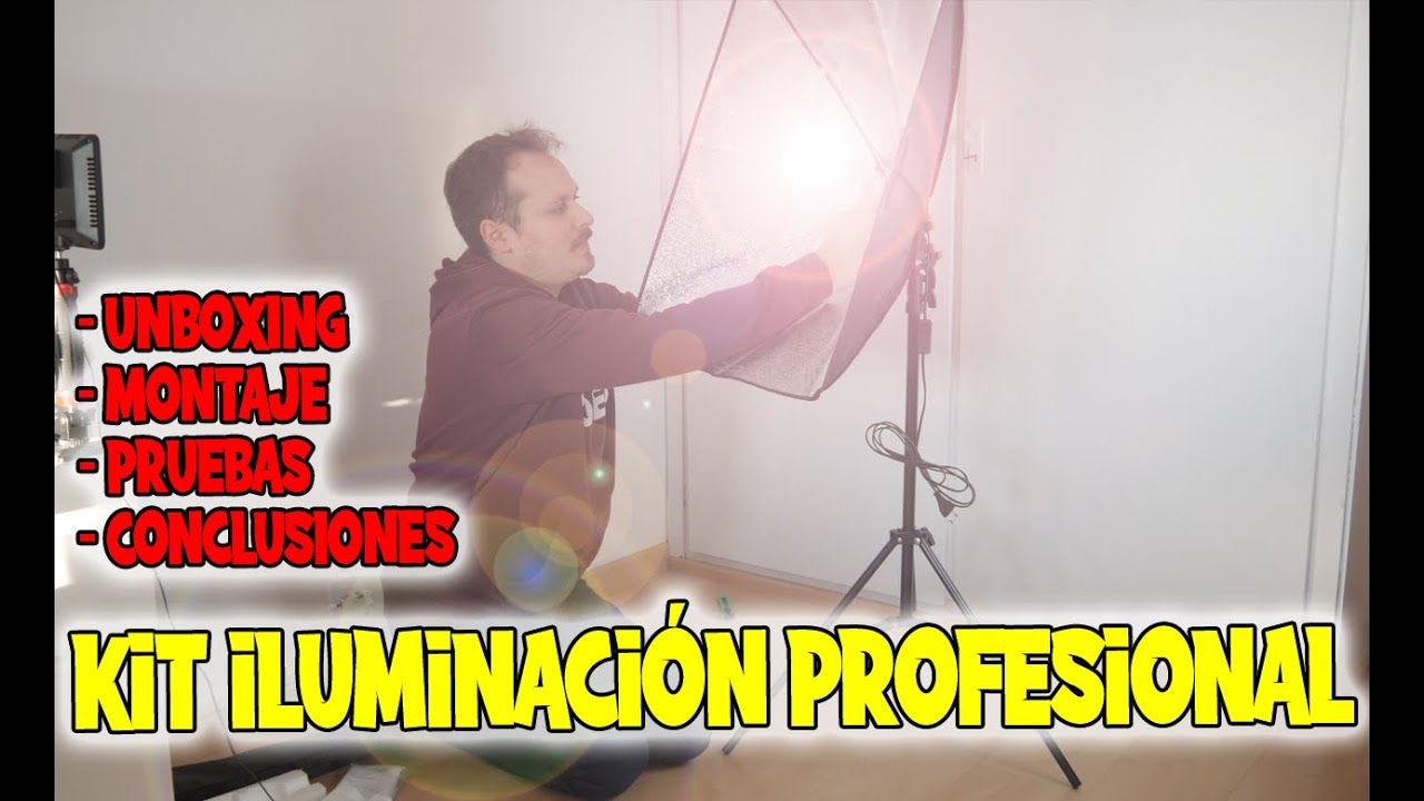 Kit SOFTBOX BARATO Kit Iluminación + vendido en AMAZON Unboxing, montaje, pruebas y conclusiones