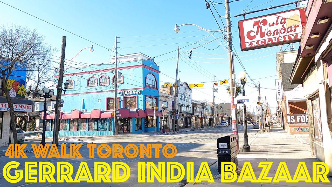 TTC Subway Woodbine Station - Gerrard India Bazaar - TTC Greenwood Yard: 4K Walk Toronto, Canada: