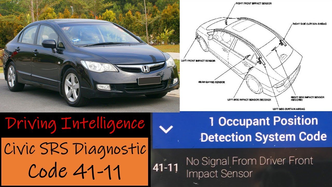 Как диагностировать и устранить ошибку DTC 41-11 системы SRS Honda Civic 2006–2011 годов: нет сиг...