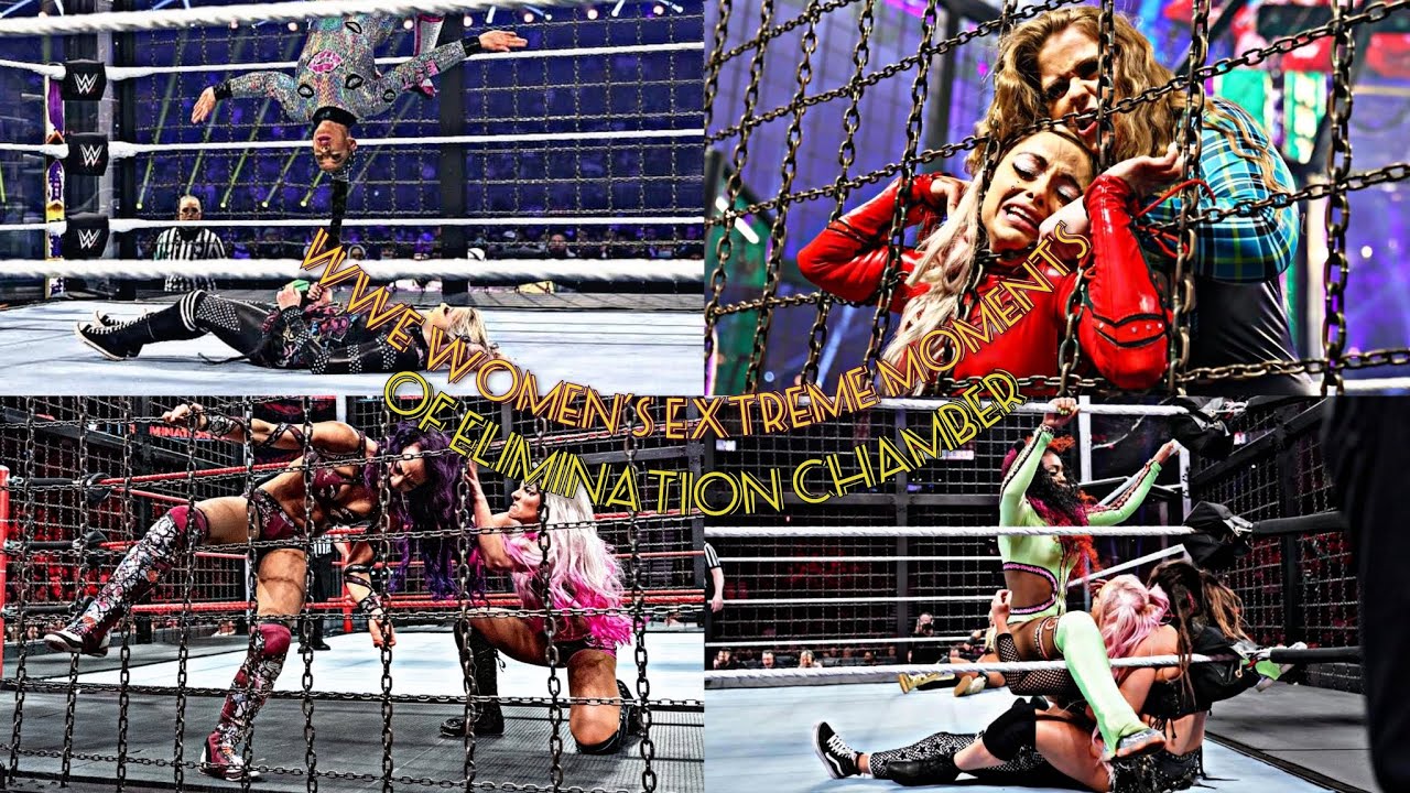 WWE Women's extreme moments of elimination chamber ☠️