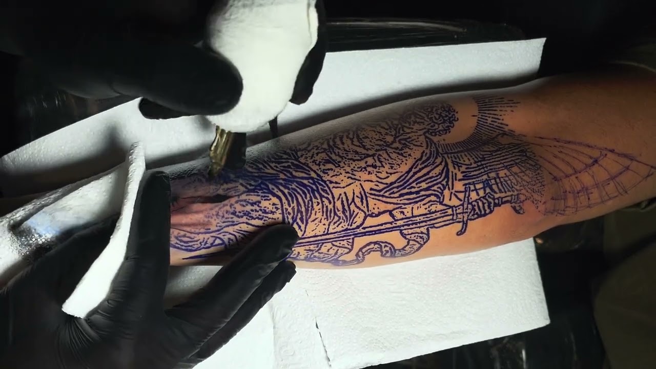 ARCANJO MIGUEL REALISTA NO ANTEBRAÇO - TATUANDO EM TEMPO REAL - LOCKINK