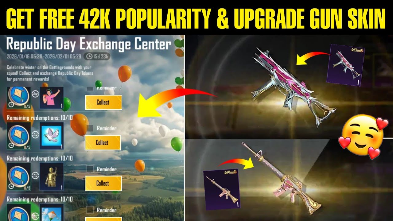 🔴Get Free 42K Popularity & Upgrade Gun Skin | Bgmi Free Popularity Event