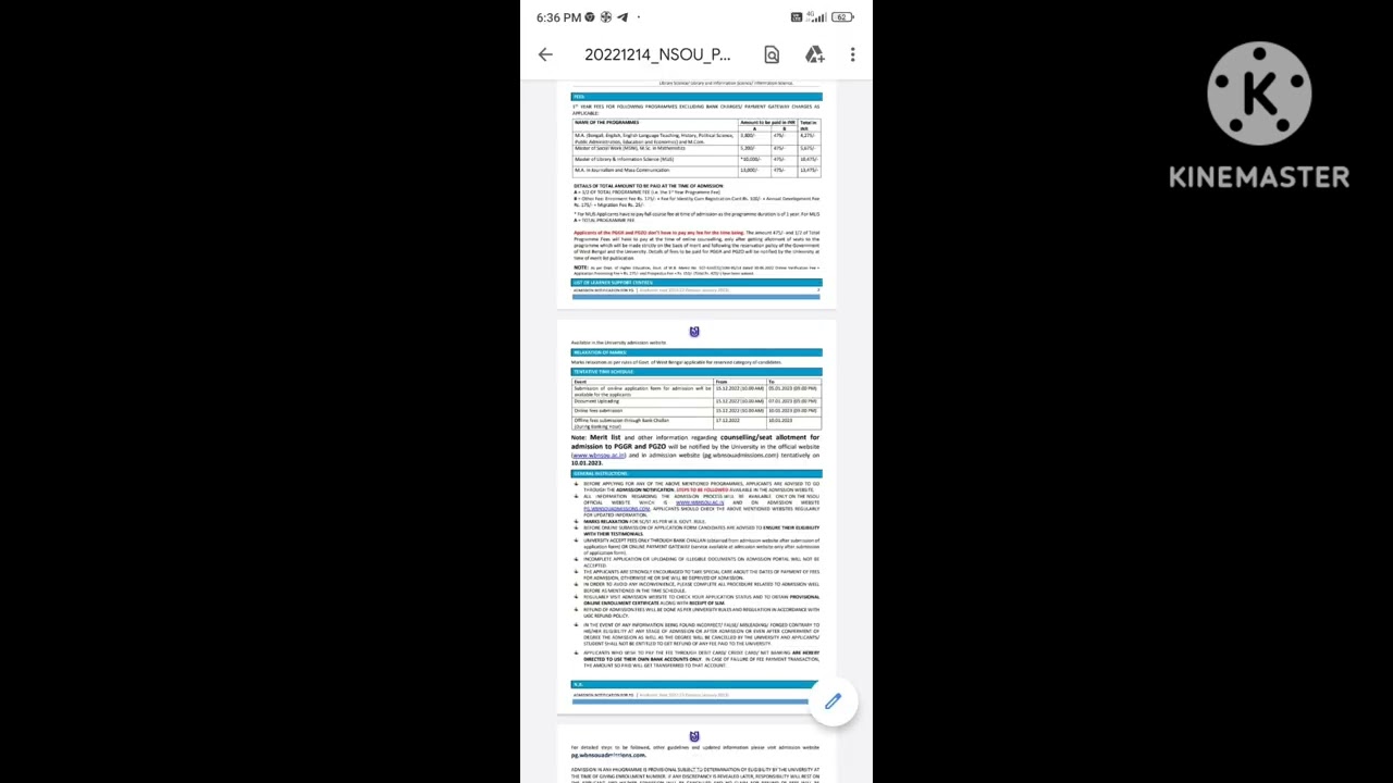 MLIS Admission (NSOU)