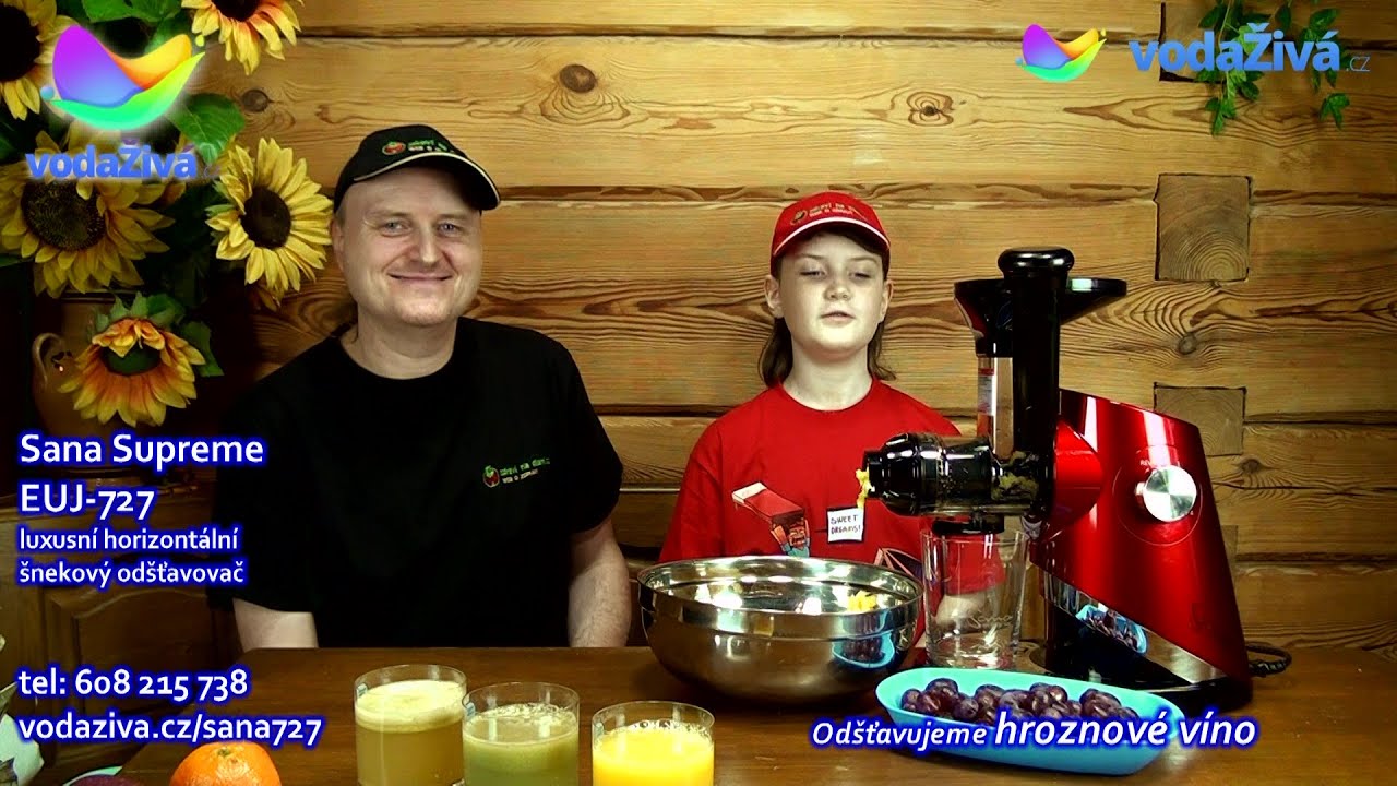 Sana EUJ-727 SUPREME - luxusní šnekový odšťavňovač ~ Voda živá ~ vodaziva.cz ~ recenze česky