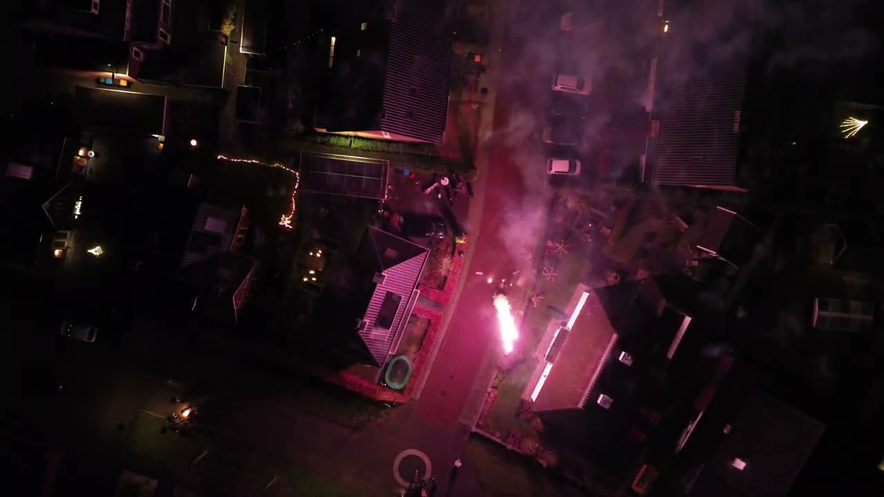 New Year Fireworks | Drone Flying Through Fireworks | DJI Mini 3 | 2025–2026 | Ruurlo | Netherlands