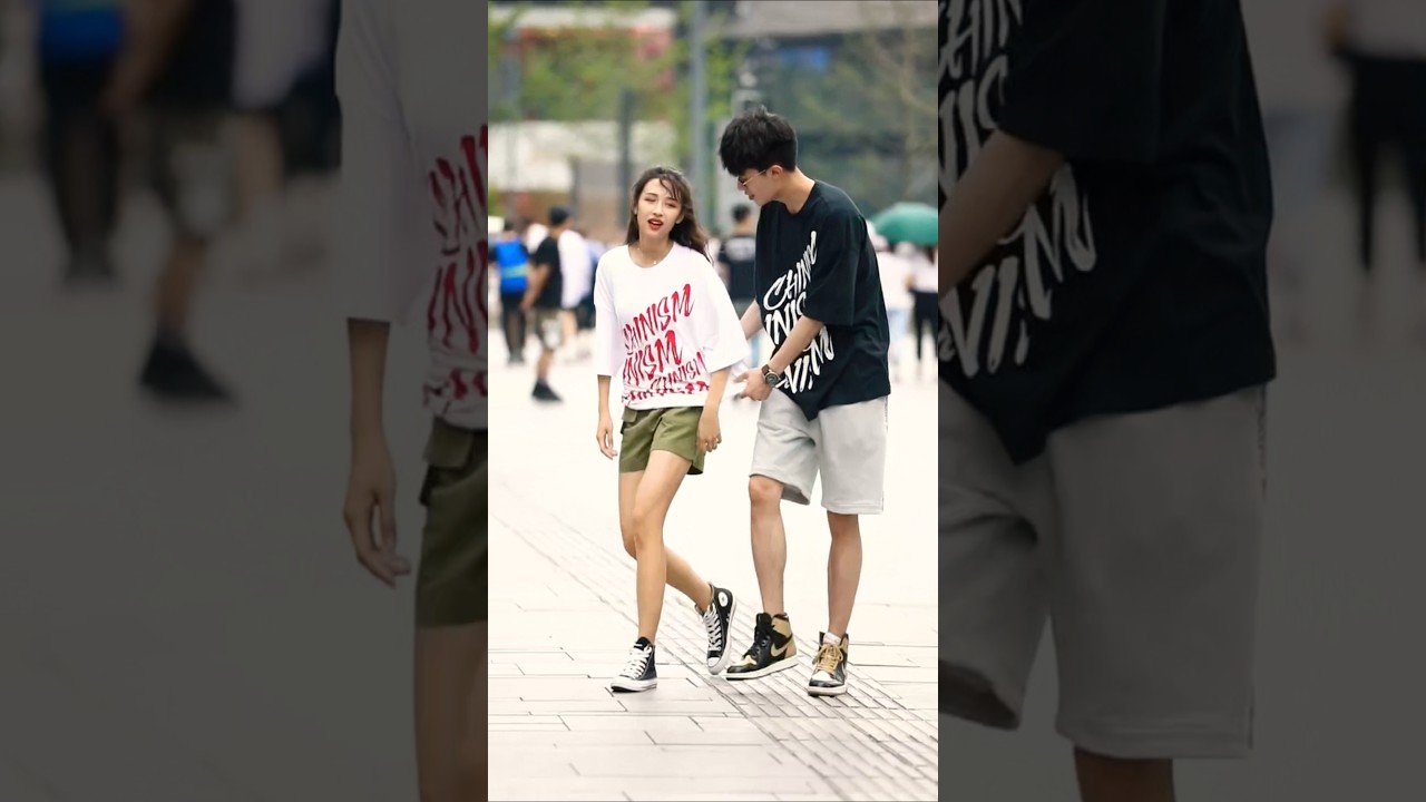Chinese Street Fashion Couple | Ootd Boys Fashion & Style |#shorts #couples #chinafashion