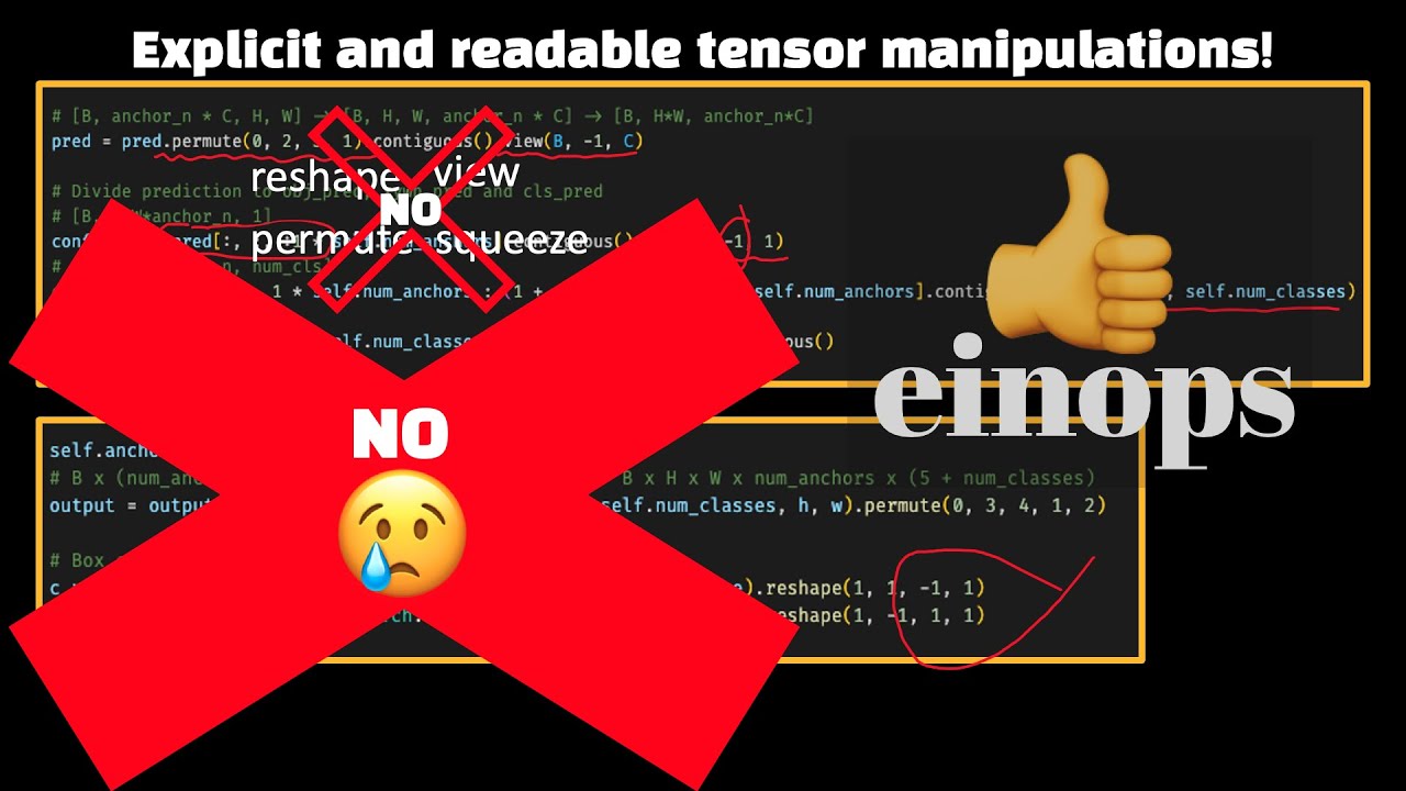 Reshape,Permute,Squeeze,Unsqueeze made simple using einops | The Gems