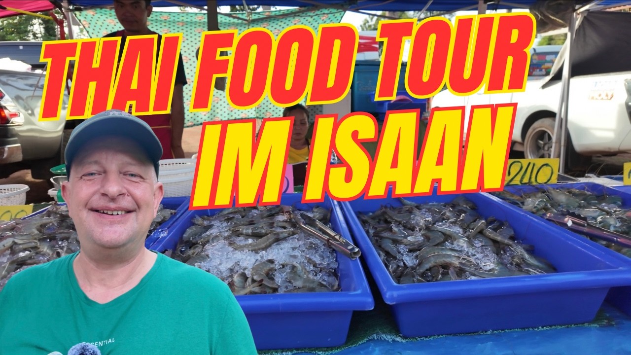 Bunter Wochenmarkt im Nordosten Thailands im Isaan - Lokales Streetfood und Früchte - Folge 84