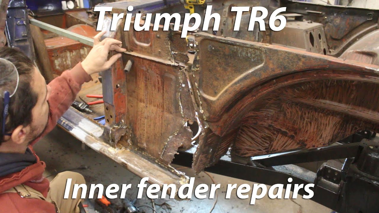 1974 Triumph TR6 Restoration - part 11 - Inner fender repairs