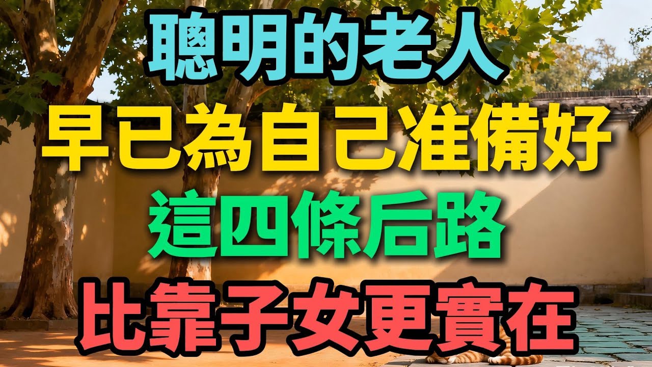 聰明的老人，早已為自己準備好這四條後路，比靠子女更實在【晚晴拾光】#晚年生活 #人生智慧 #退休規劃 #家庭關系 #情感故事 #養老 #自我成長 #生活經驗