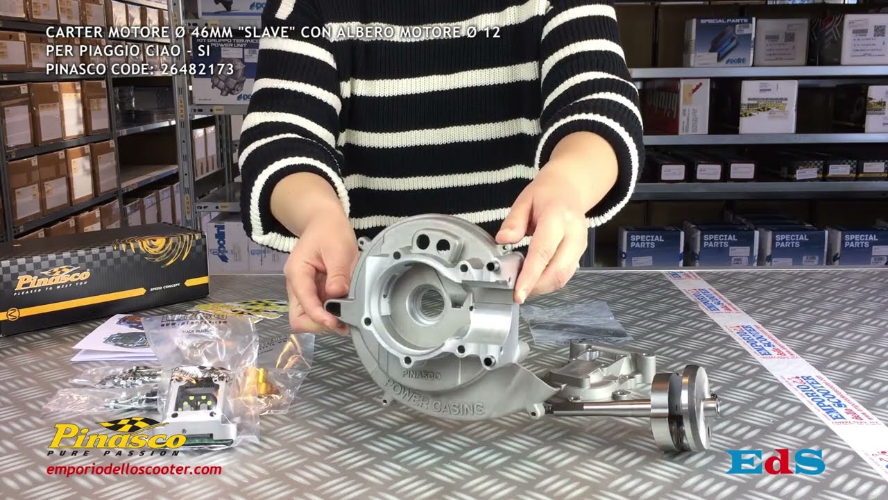 PINASCO Unboxing | Carter Motore Slave 46x46 Con Piaggio Ciao Si Grillo Bravo - 26482173