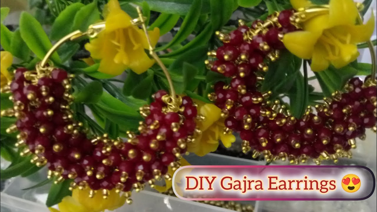 DIY Gajra Earrings | Making Earrings With Wire And Beads #diy #gajra #trending @hafbeadbloomskils