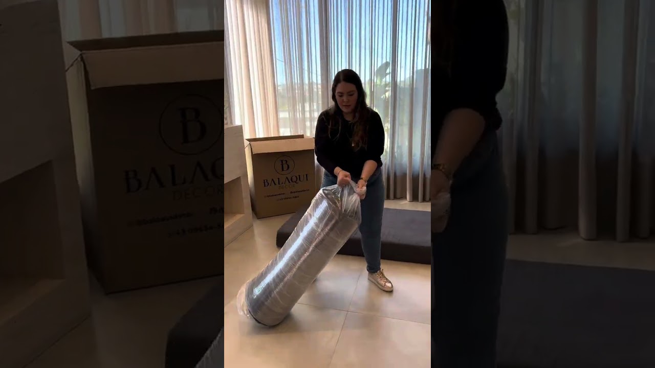 Detalhes Sof&aacute; Cama Colch&atilde;o Casal Compactair Confort&aacute;vel Sala - Balaqui Decor