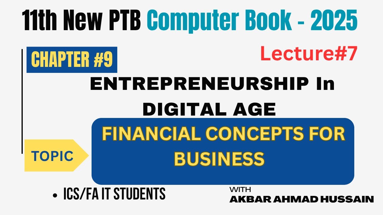 Financial Concepts for Business | 1st Year Computer Chapter 9 | Revenue, Profit, Budgeting & Loans