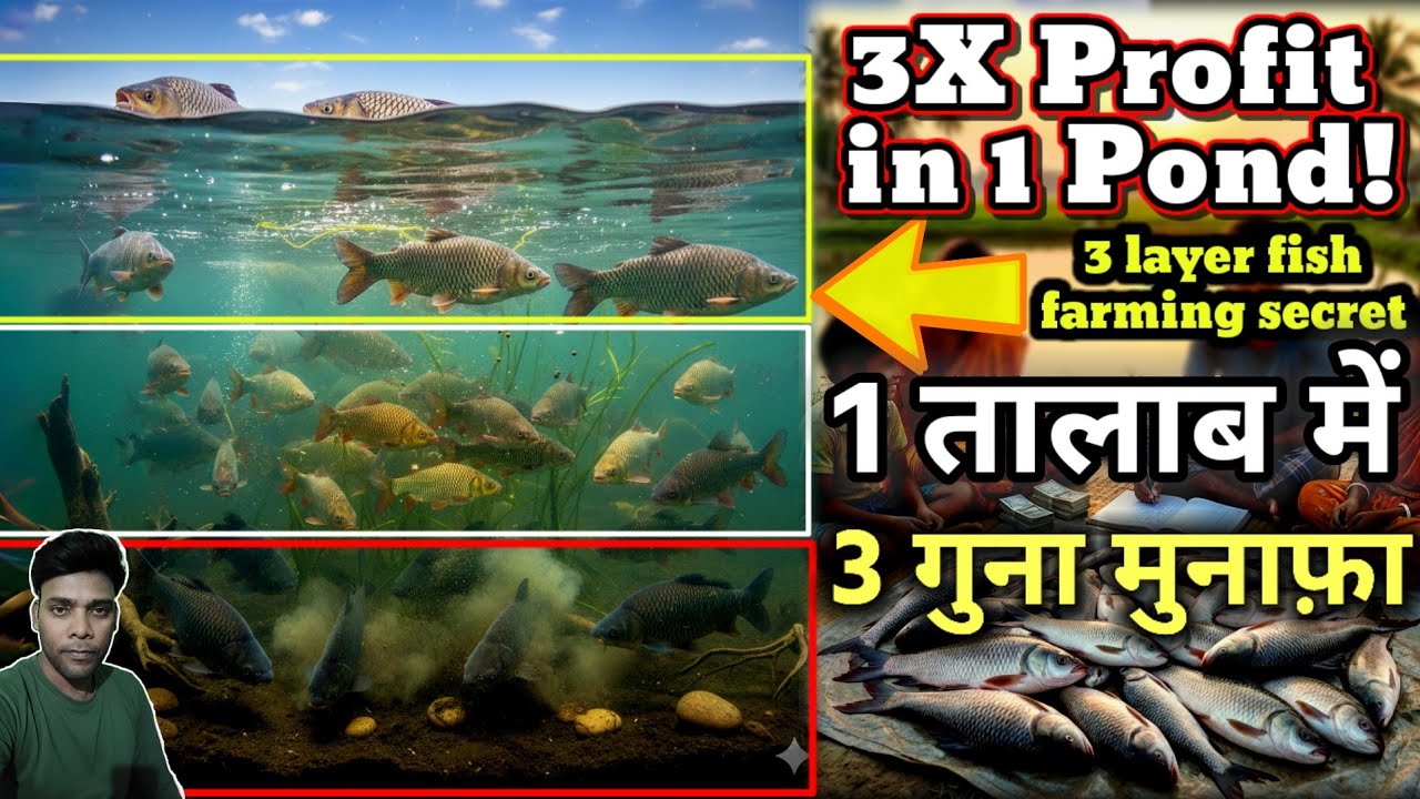 Don't Waste Your Pond Space! Grow These 3 Fish Together / 3 Layer Fish Farming Business 2026 🚀