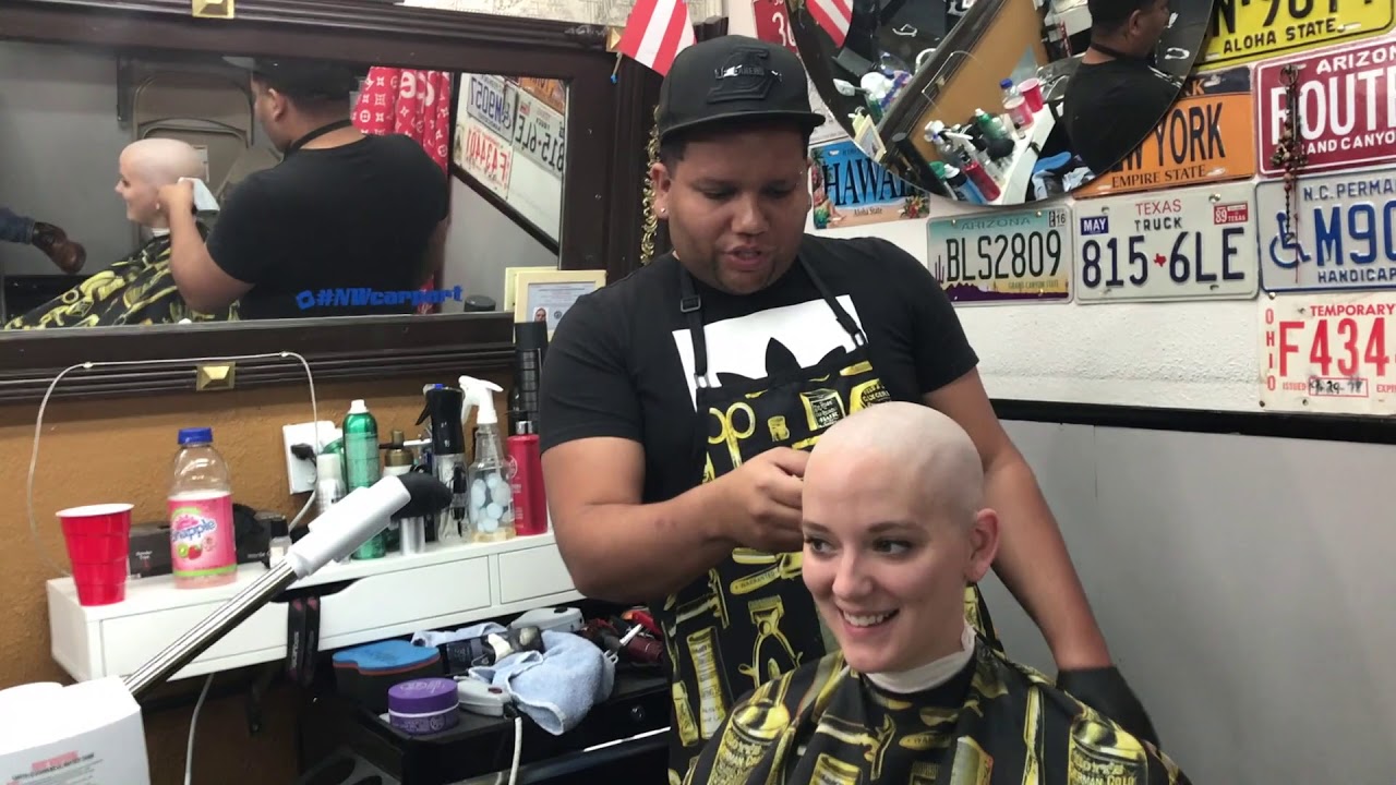 Cailey LV: Cute Girl Shaved Bald in Barber Shop (YT Original)