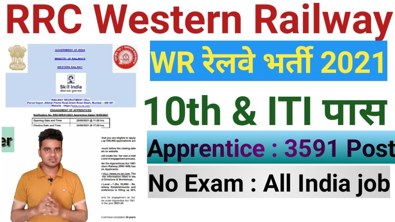Railway WR Apprentice Recruitment 2021 Apply Online Form || Post 3591 ||