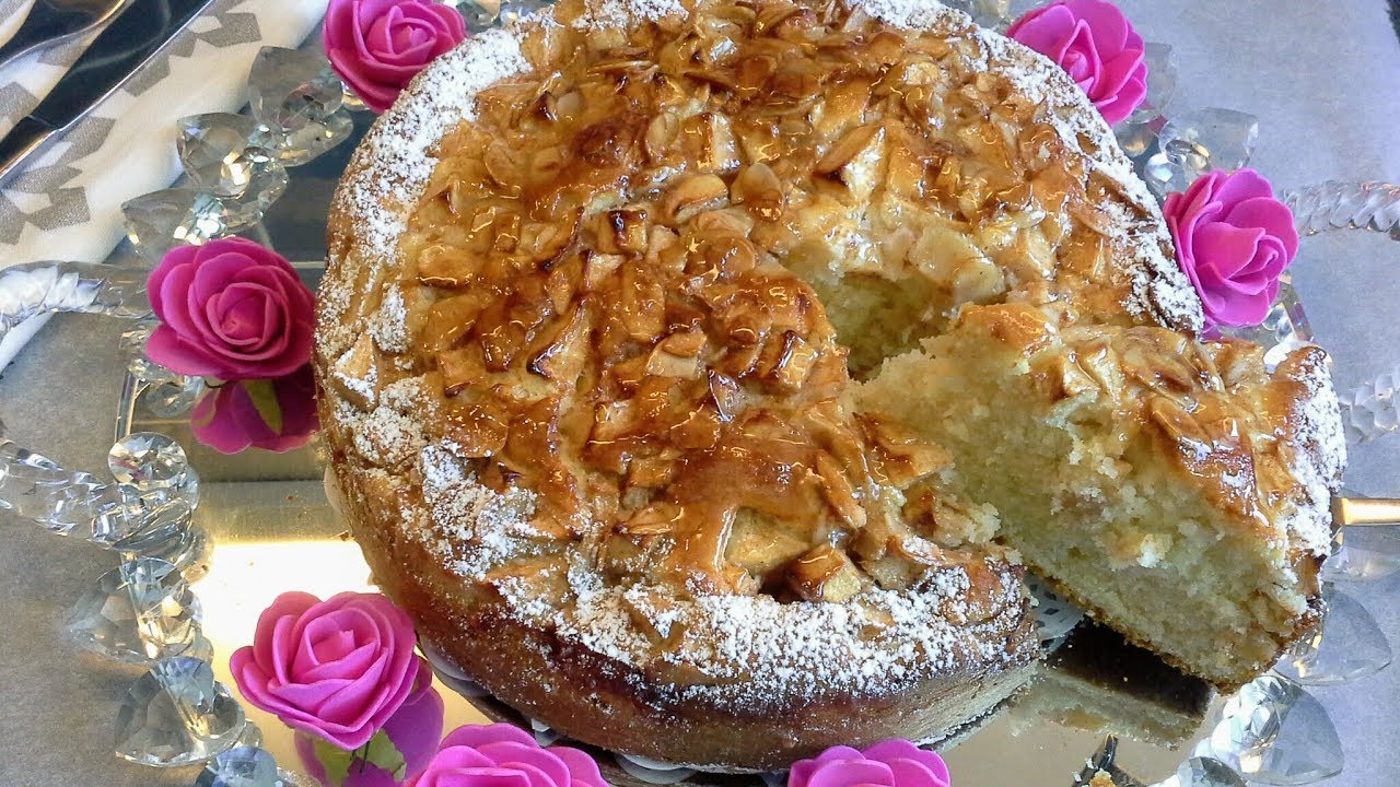 كيكة التفاح الراقية المعلكة واللديدة بطبقة مقرمشة تخلي الي داقها عمروا ينساهاCake au pommes