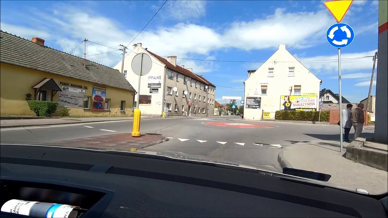 Jedziemy autem przez Krapkowice od ul  1 go Maja do ul  3 Maja   Otment