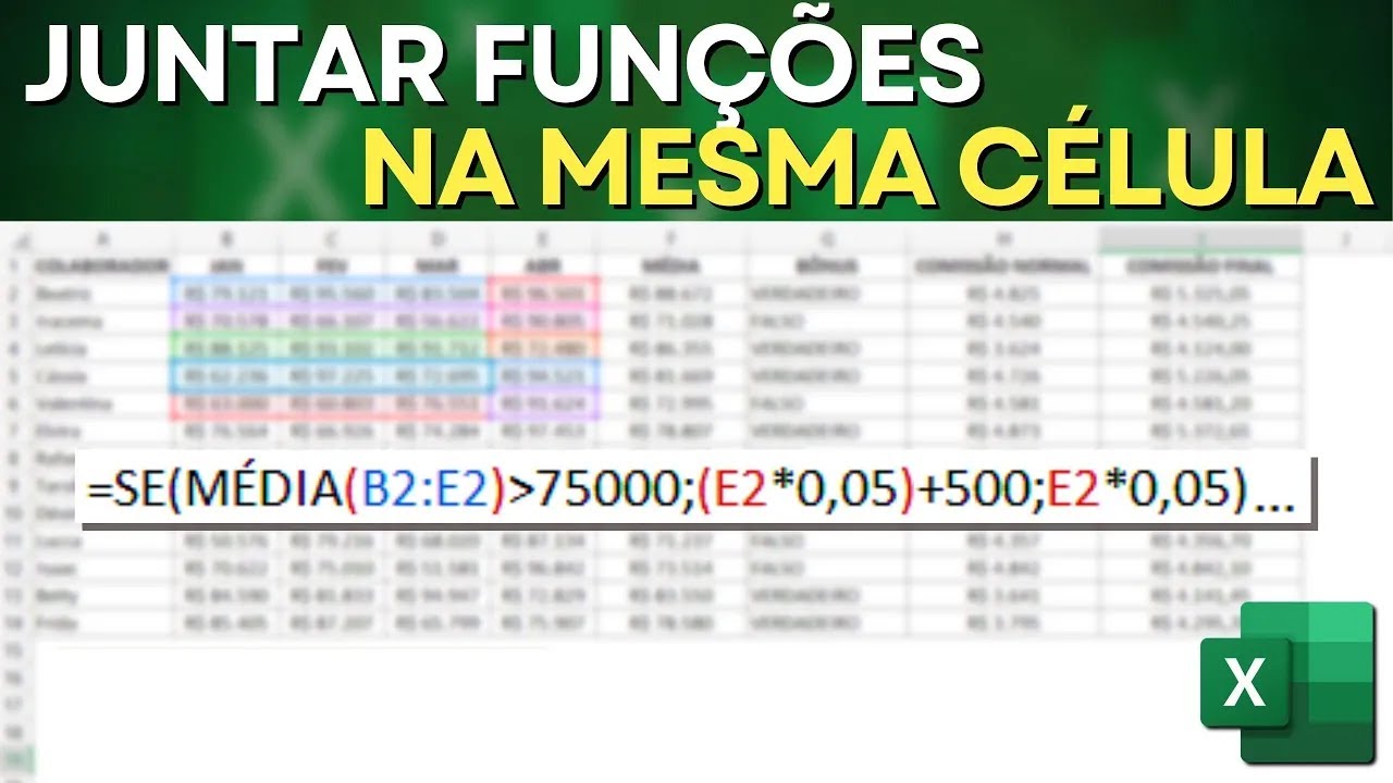 Como Juntar Funções no Excel | Combinar Fórmulas e Funções Dentro de Uma Mesma Célula