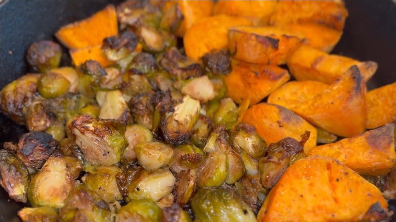 Roasted vegetables ( carrot,potato,sweet potato,onion,Brussel sprouts ) 