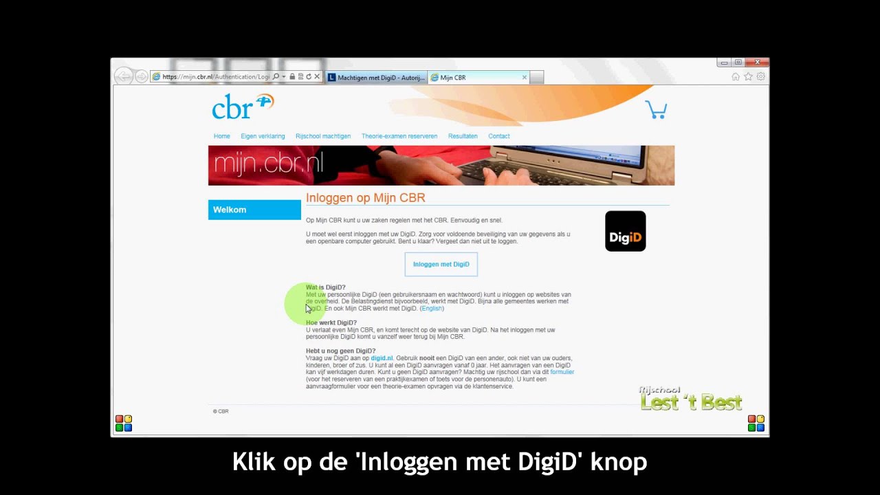 Je rijschool machtigen met DigiD