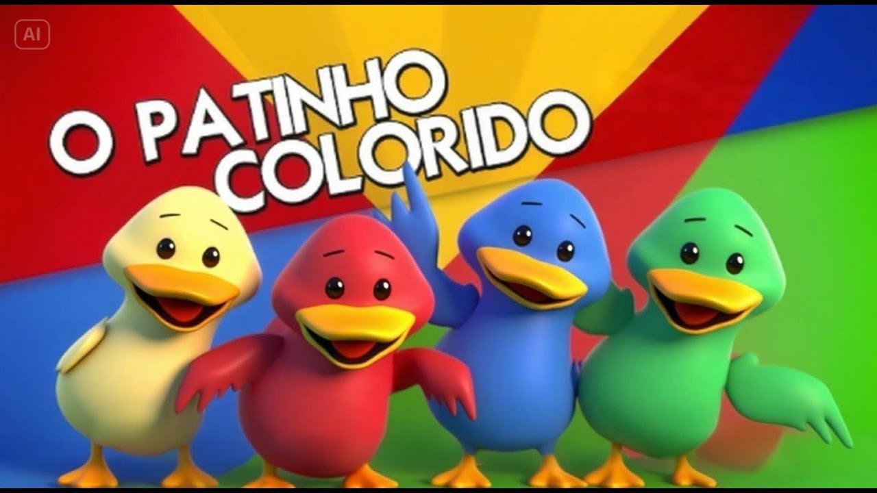 PATINHO COLORIDO 🤩 M&uacute;sica Infantil F&Aacute;CIL de Cantar! 🎤 Patinho Amarelinho Virou Azul!