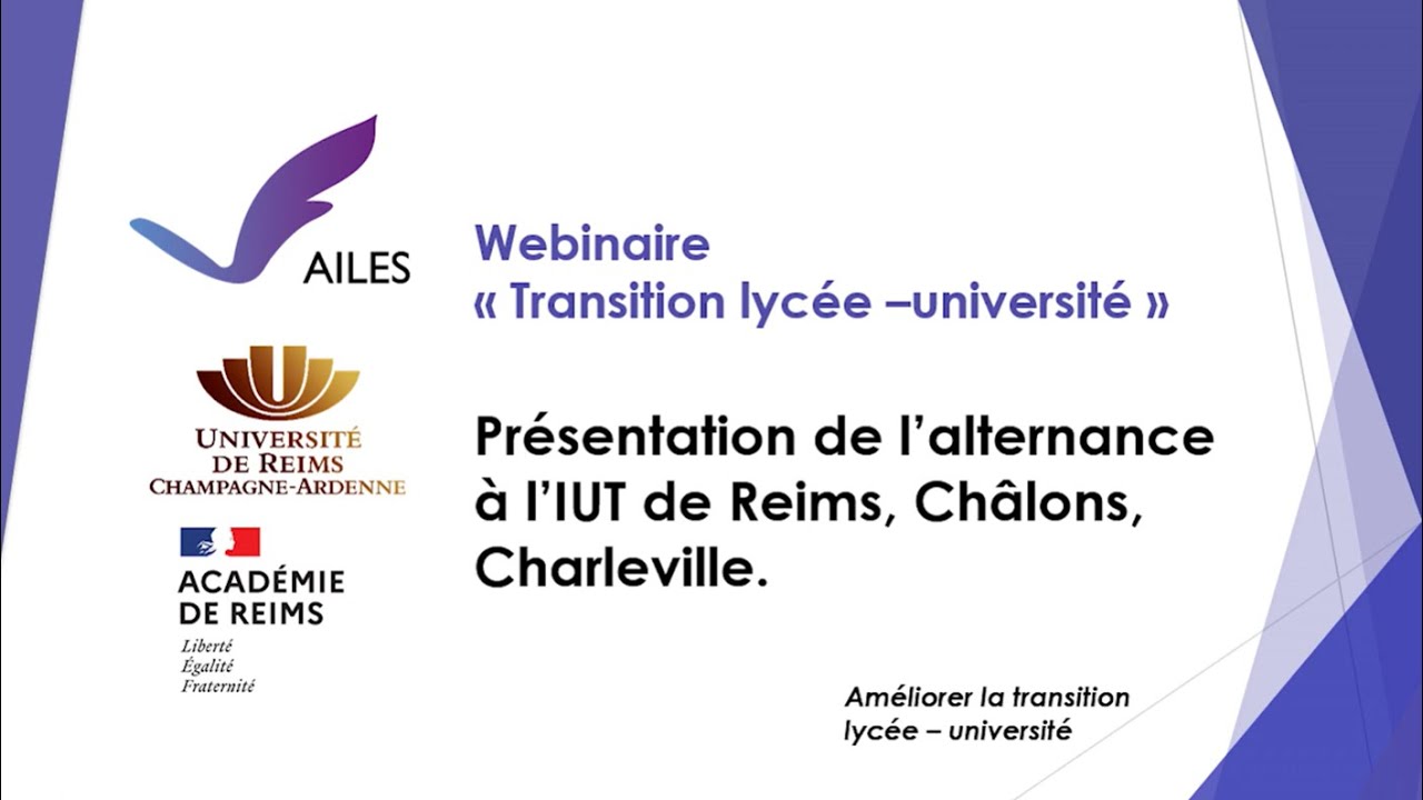 Présentation de l'alternance à l'IUT de Reims, Châlons, Charleville