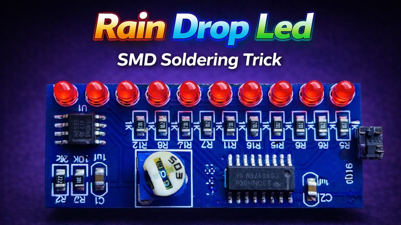 SMD Soldering on PCB... Rain Drop Led Circuit... DIY...