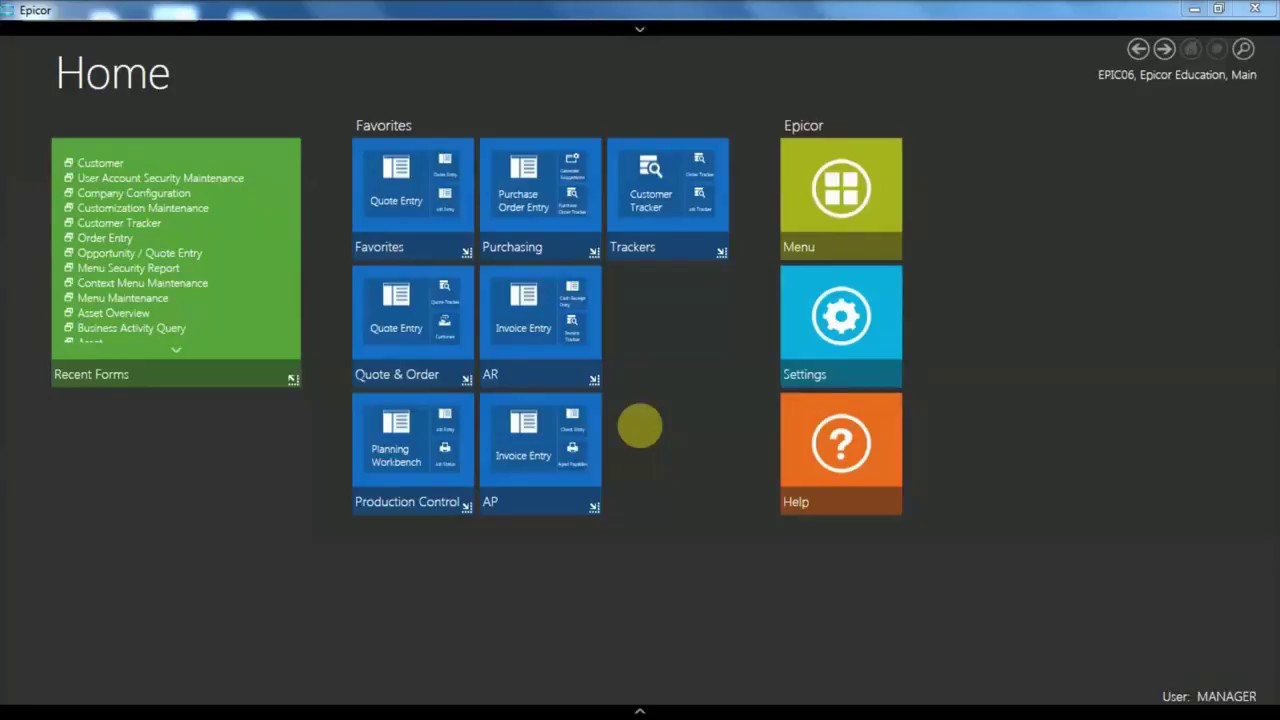 Epicor ERP 10 Navigation Walkthrough - Epicor E10 - Navigation