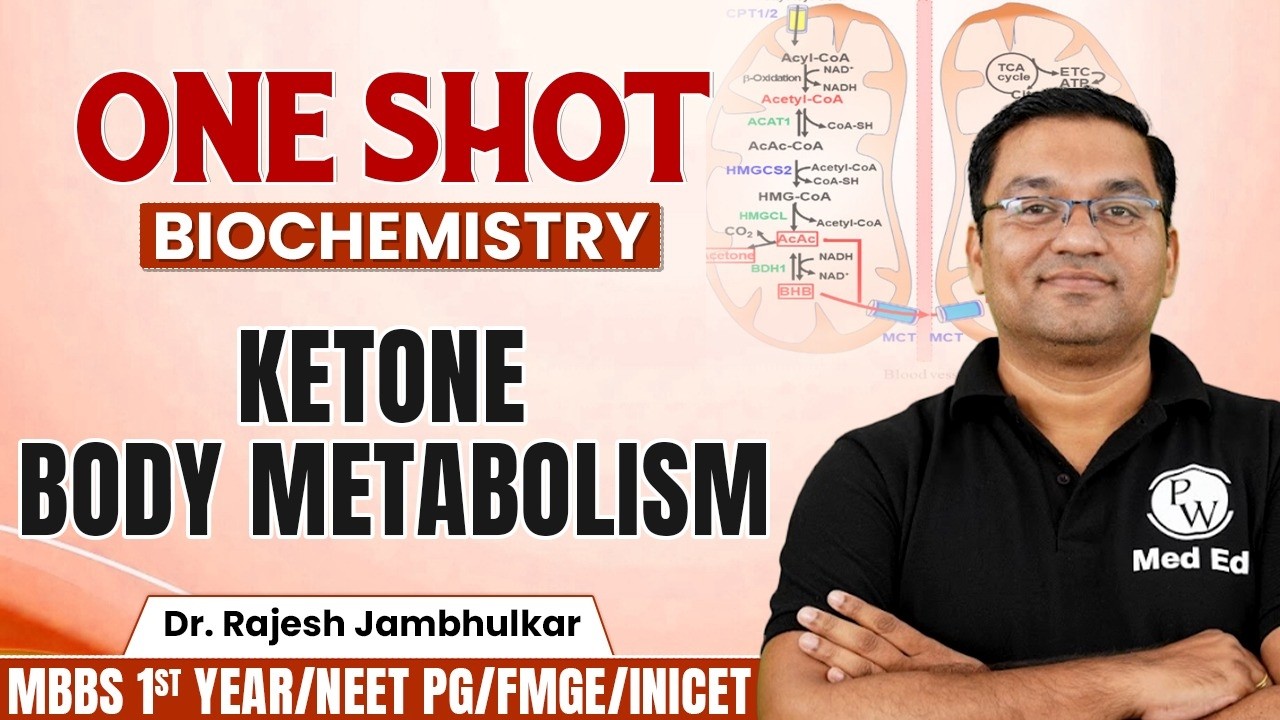 Ketone Body Metabolism Biochemistry MBBS 1st Year | INICET/FMGE / NEET PG | Dr Rajesh Sir | PW MedED